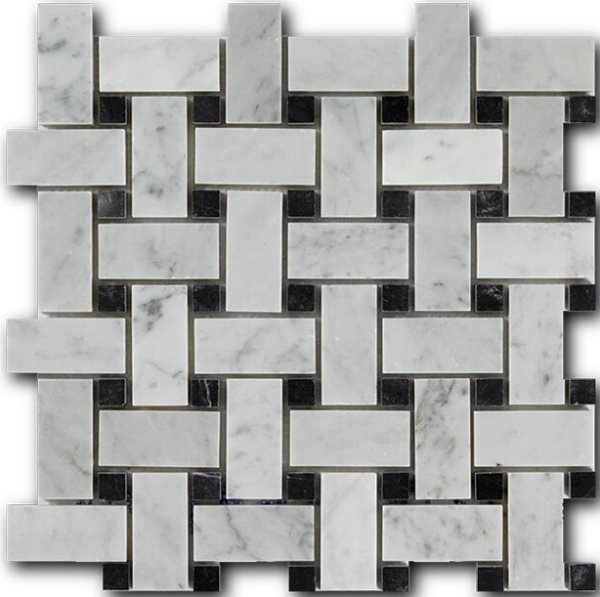 Bianco Carrara + Nero Marquina 3*6*1 30,5*30,5 Art & Natura
