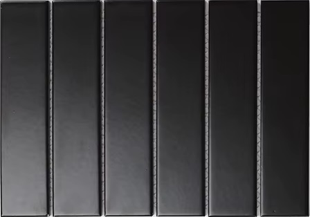 Y45P808 Strip Черная матовая 4.5x19.5 28.8x19.5 Porcelain mosaic