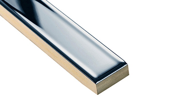 БК 212 Бордюр керамический черный люстрированный 2х60 Роскошная мозаика фото 2