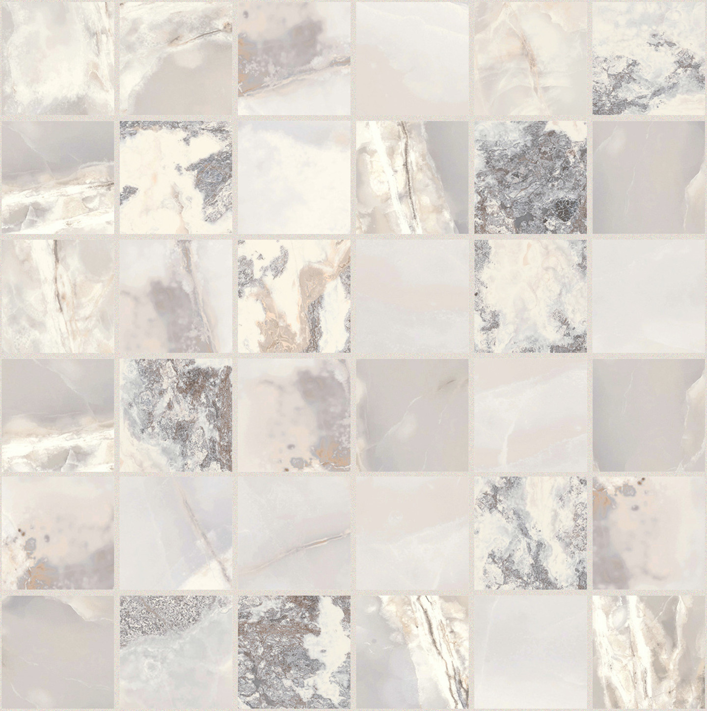 767757 Onyx&More White Blend Satin Mosaico 5x5 30x30 Casa Dolce Casa