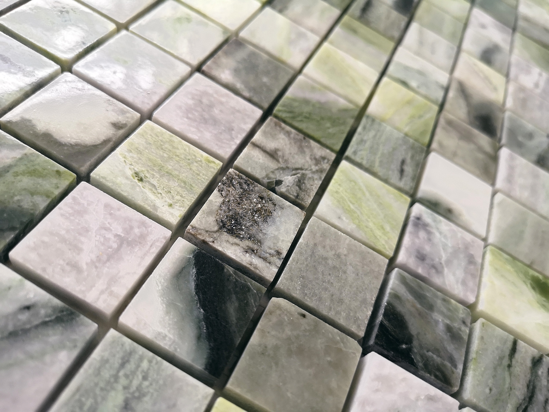 Pietrine Onice Jade Bianco POL 2.3x2.3 29.8x29.8 Caramelle Mosaic фото 19