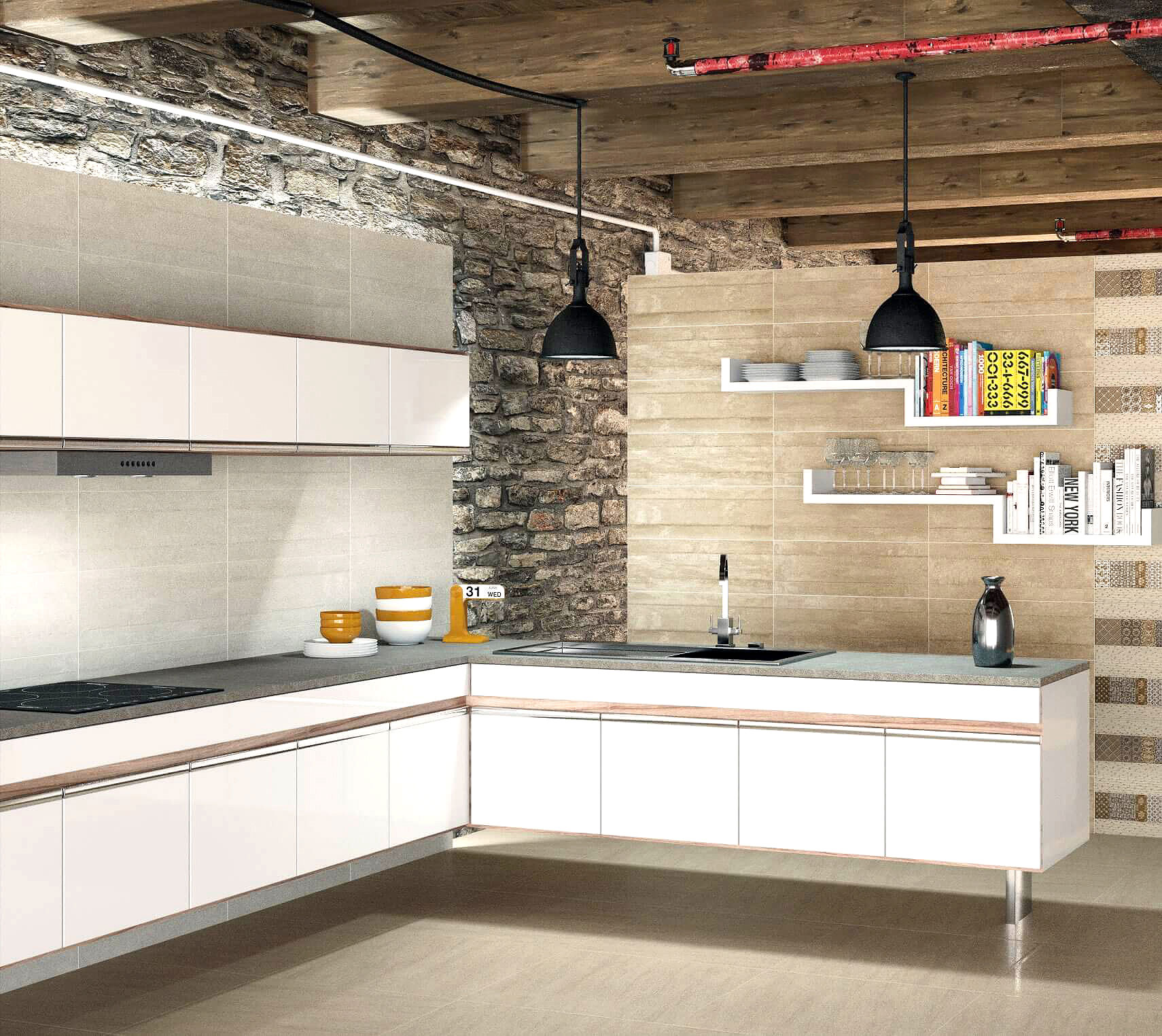 2212 Composicion Beige Agata II 45х67,5 (комплект 2шт) Porcelanite Dos