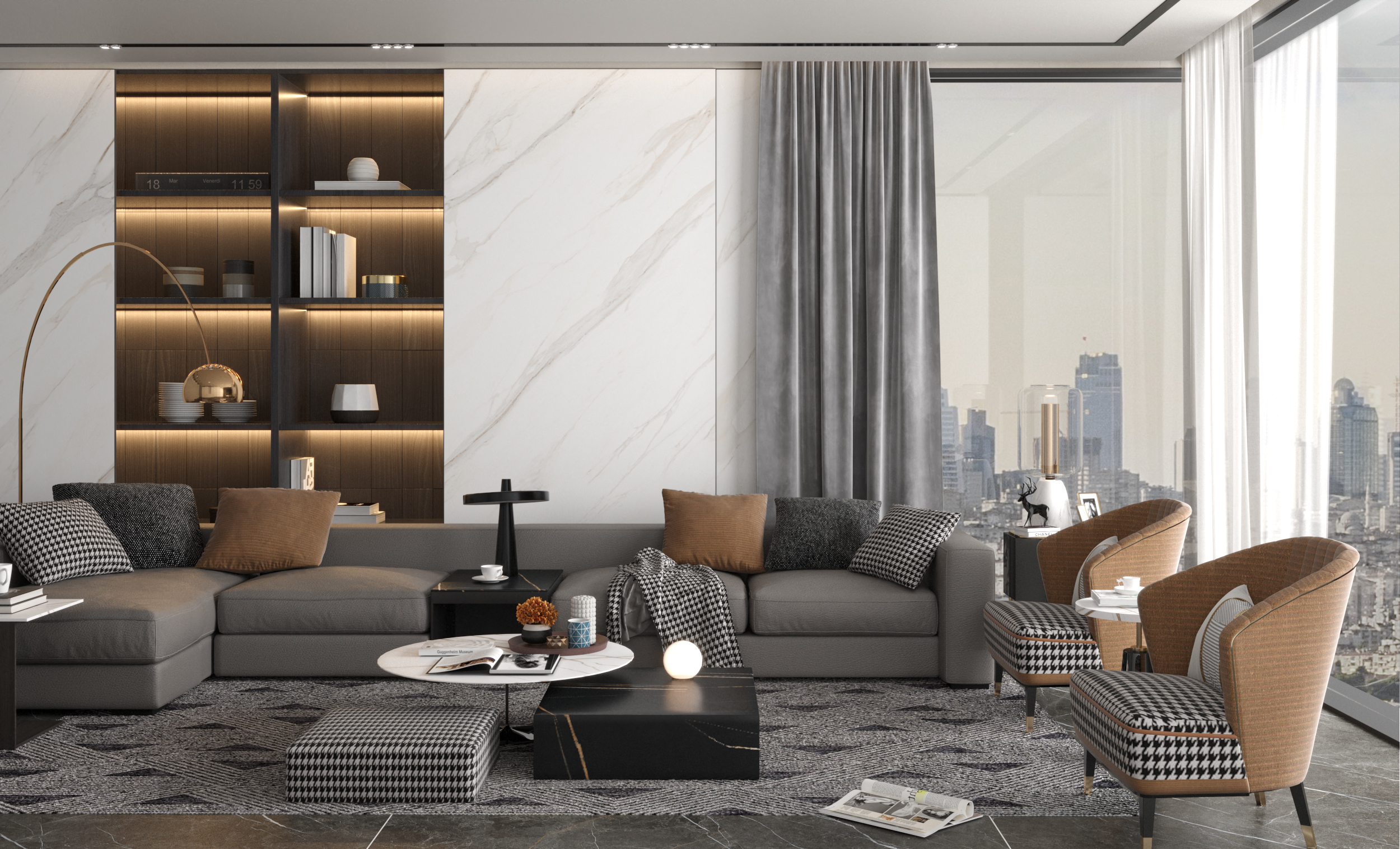 Garda Calacatta Gold Satin Спеченный камень 1200x2700x6 Delfone фото 6