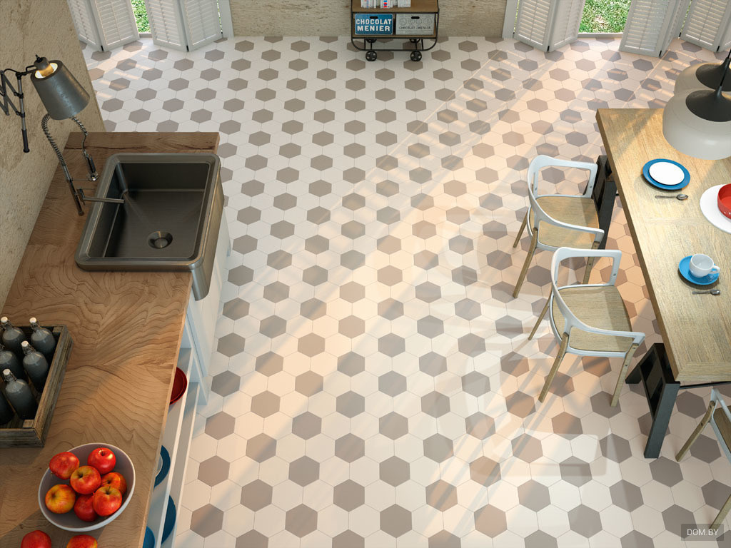Hexagon Soft Grey 23x26 Ape Ceramica