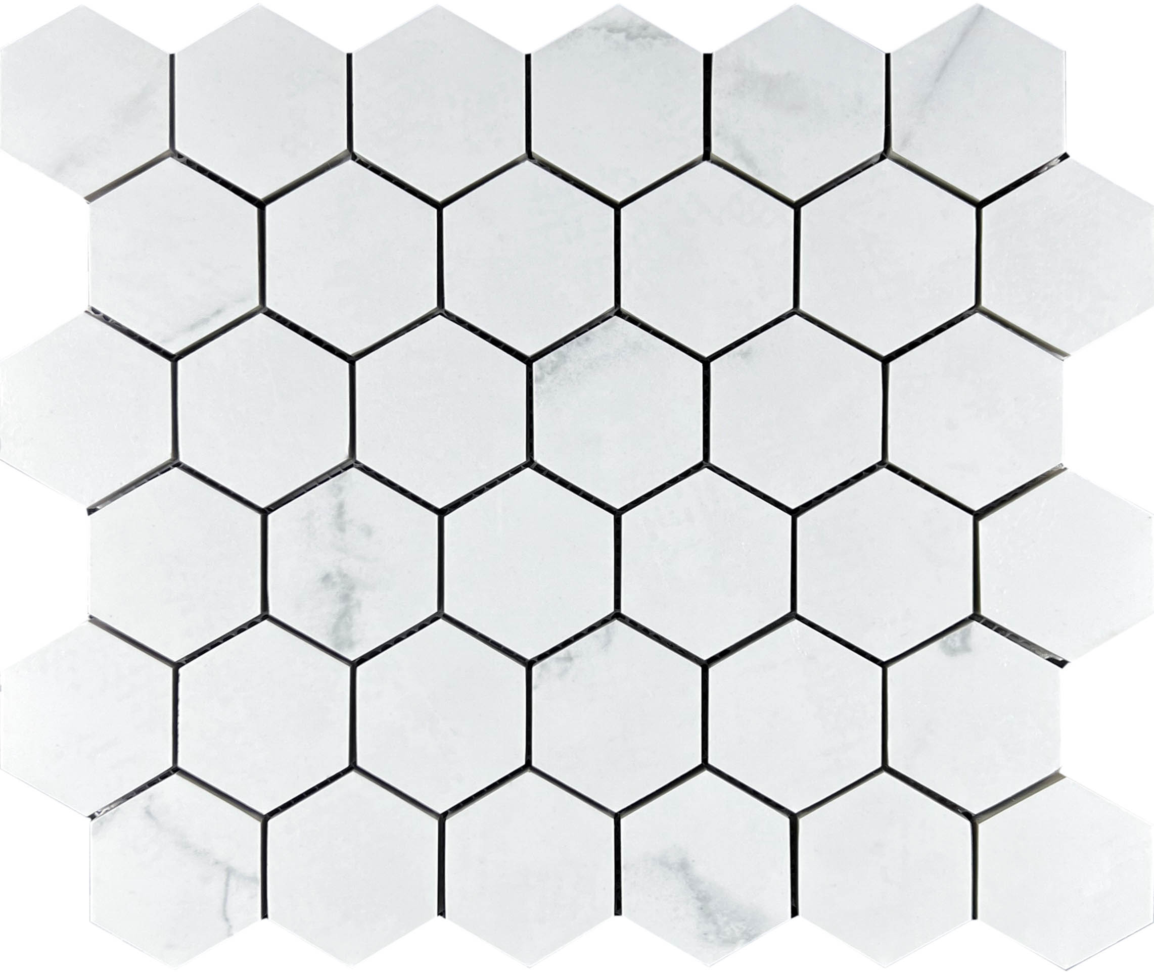 Mosaic Calacata Lite 48 Hexagone 30.9x32.2 Velsaa