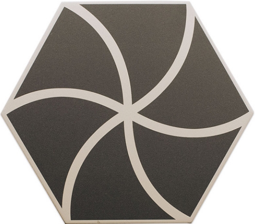 127011 FANCY WAVES GRAPHITE R10 20x23 DNA Tiles