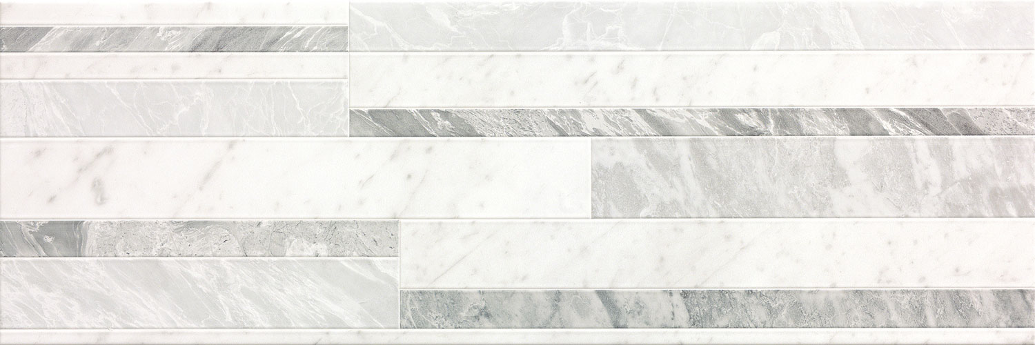 fNIZ Roma Diamond Deco White Brillante 25x75 FAP Ceramiche