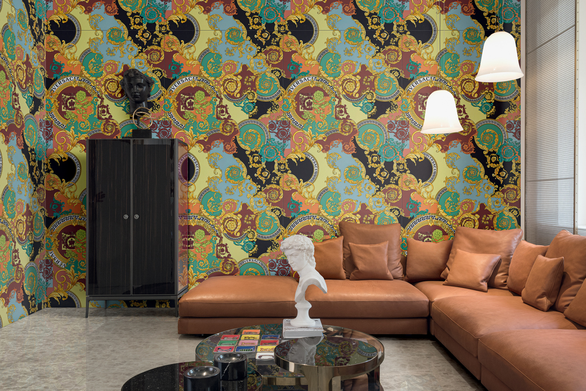 PF60011445 Manifesto La Greca Midi Blue 120x280 Versace (Gardenia Orchidea) фото 6