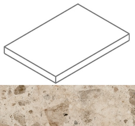 620070002362 Continuum Stone Beige Scalino Angolare SX 33x160 Italon