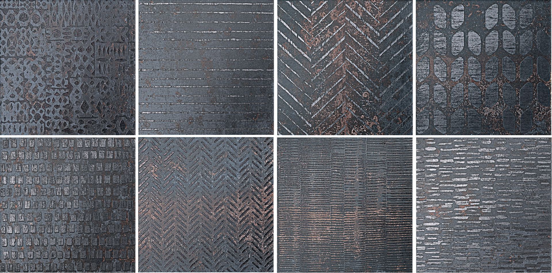 1062873 Decori Costruire Lamiera Mix Nero 25х25 Serenissima Cir