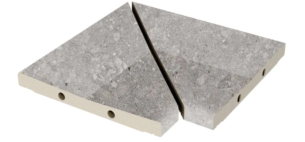 Решетка угол из 2х частей Stone 558 Pearl R11/C 300х300х30 Kerastep