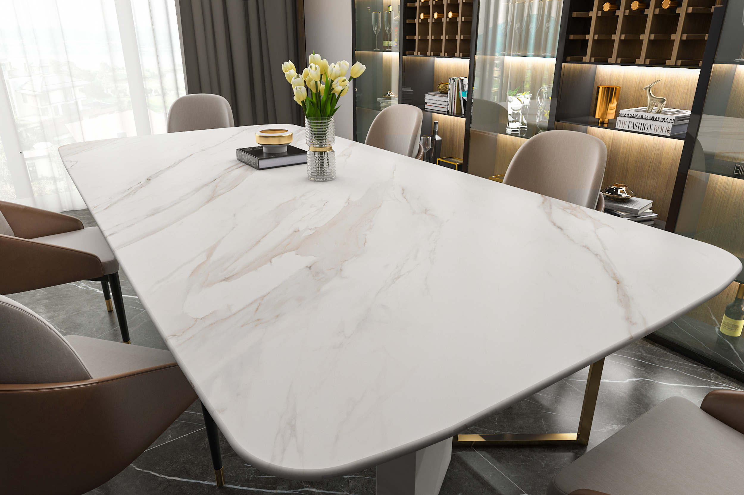 Garda Calacatta Gold Satin Спеченный камень 1200x2700x6 Delfone фото 7