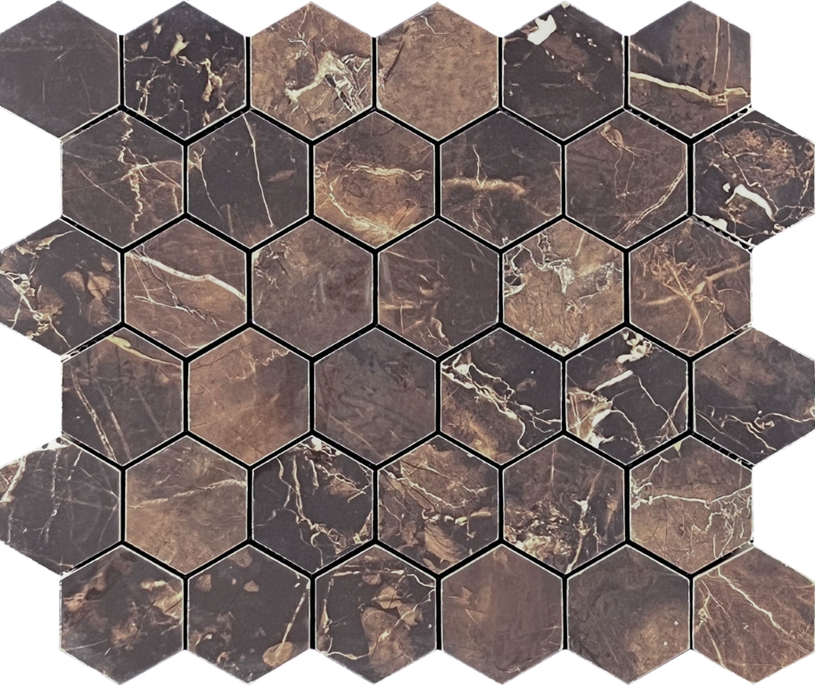 Mosaic Copper Slab Black 48 Hexagone 30.9x32.2 Velsaa