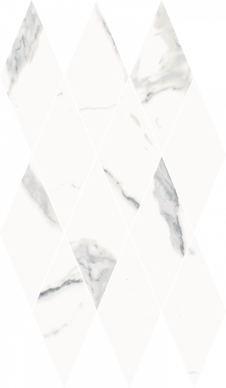 620110000202 Stellaris Statuario White Mosaico Diamond Lux 28x48 Italon