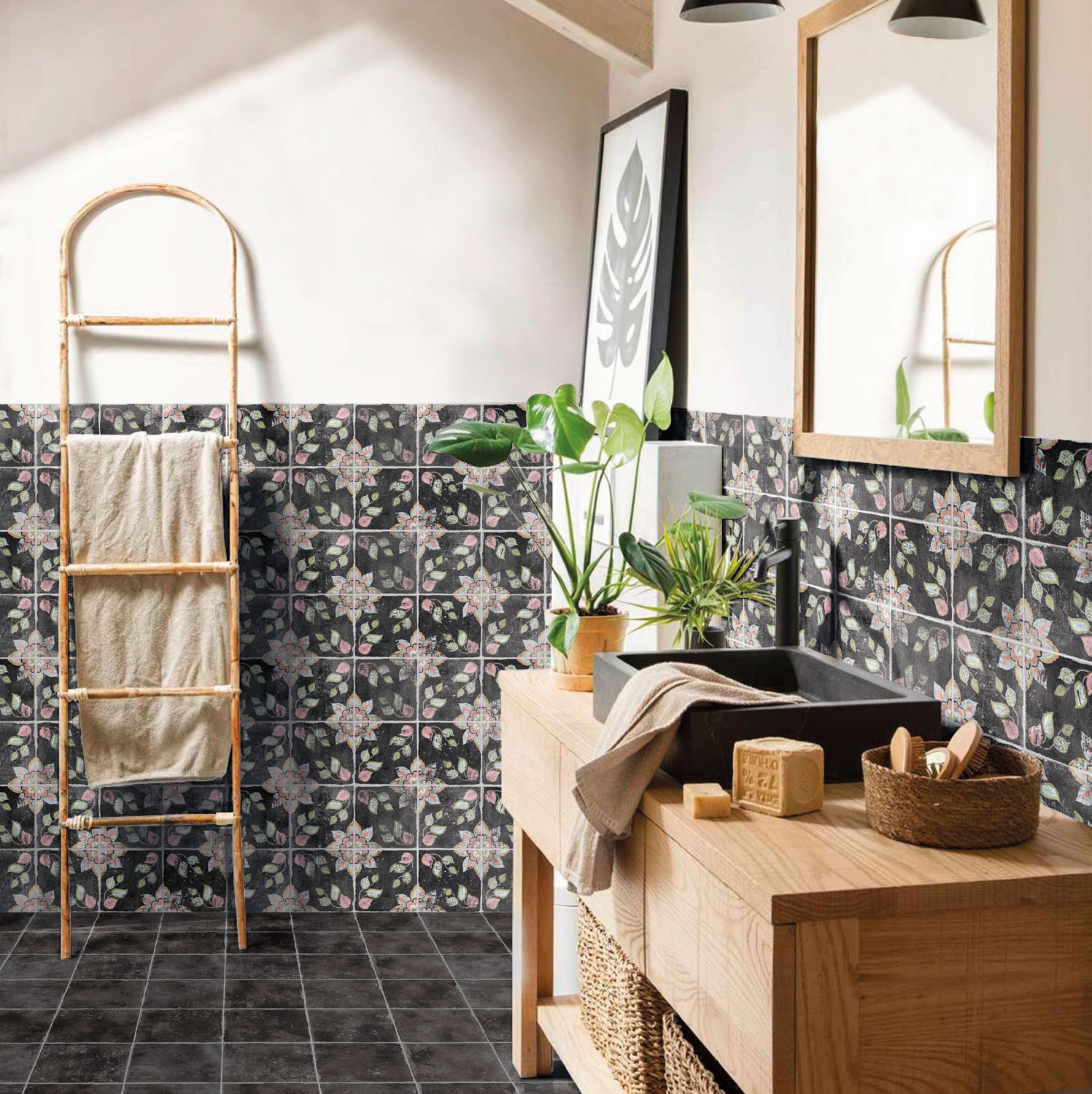 Florentina Lilia White 15x15 Nanda Tiles