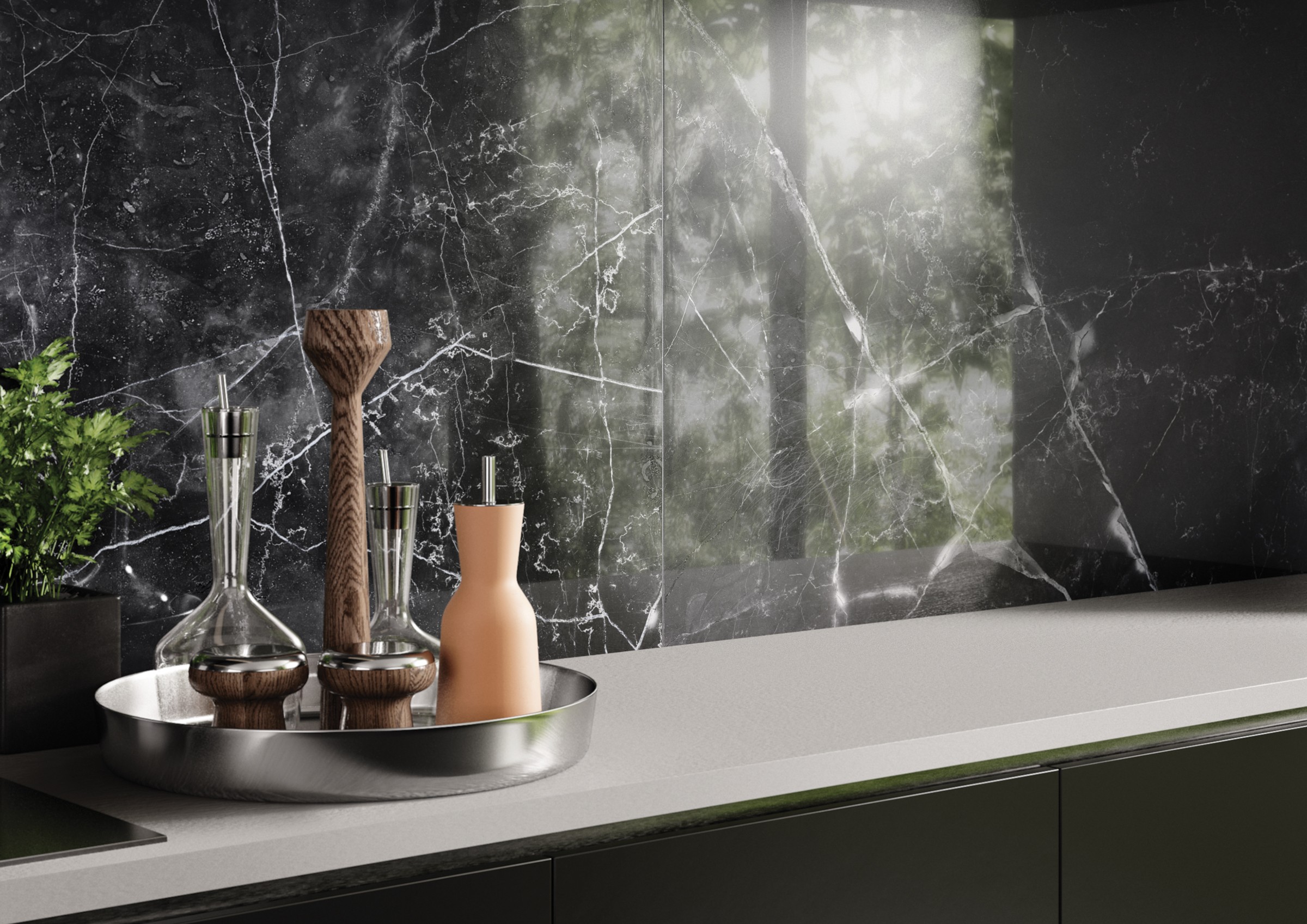 Amani Marble Dark Grey Polished Full Lappato 60x120 RAK Ceramics