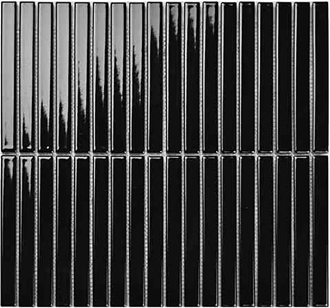 Y15F708 Strip Черный глянцевый 1.5х14.5 29.4х31.3 Porcelain mosaic