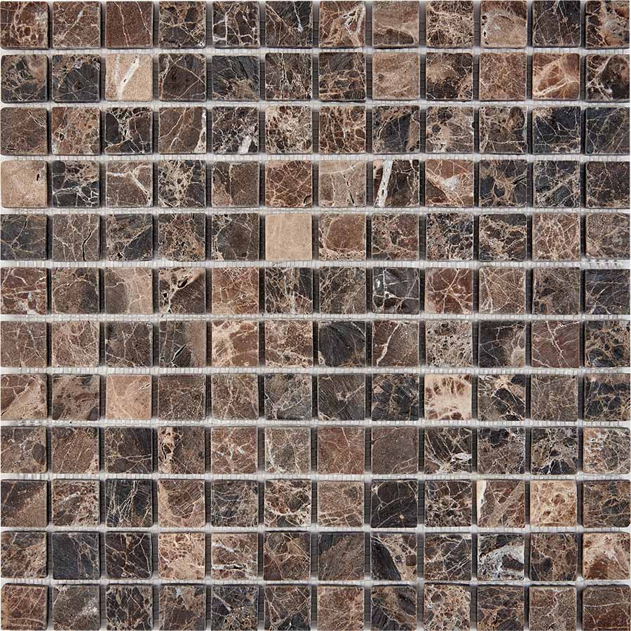 PIX220 Dark Emperador из мрамора матовая 23x23 305х305x6 Pixmosaic
