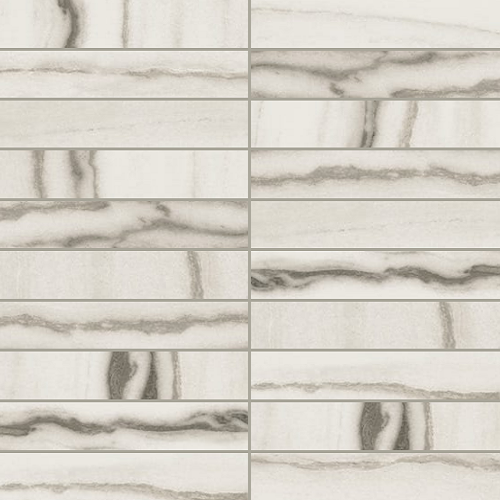 756310 Prexious White Fantasy Mosaico 3x15 Glossy 30x30 Rex Ceramiche