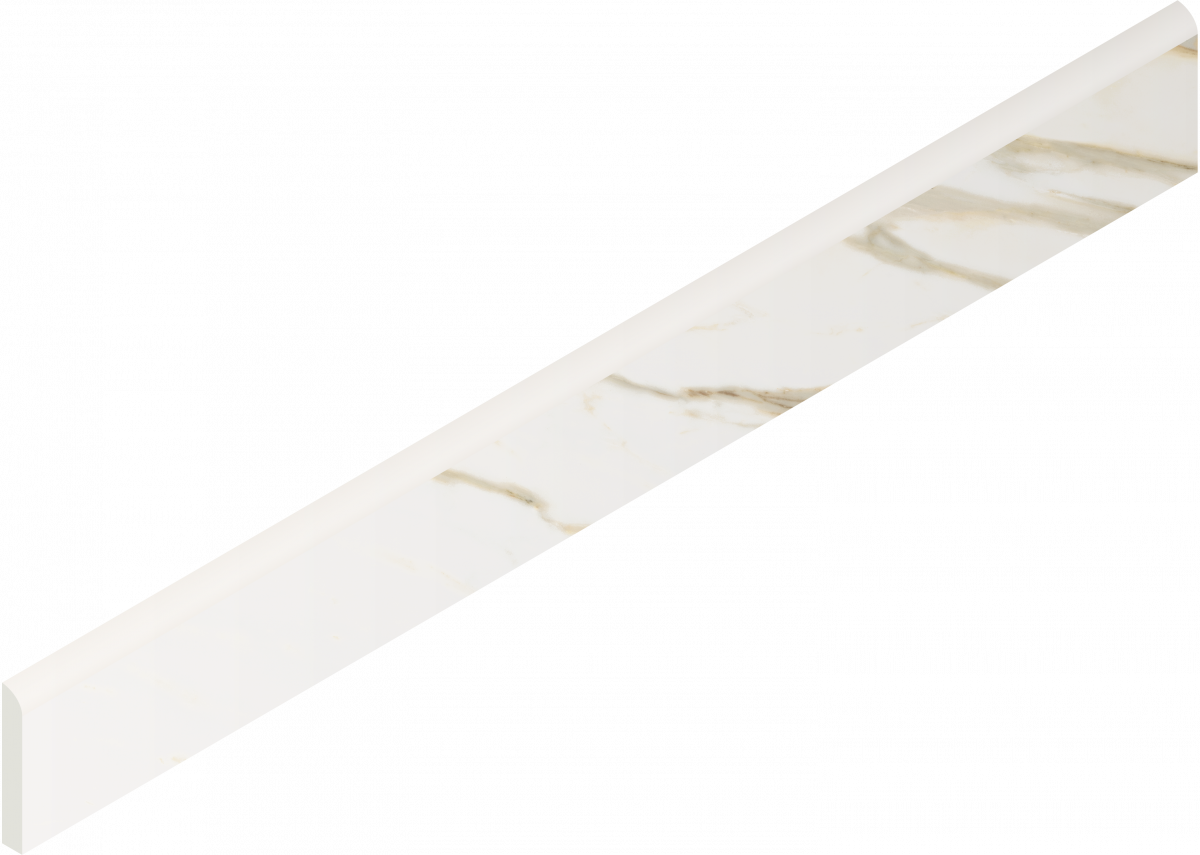 610130007450 Stellaris Calacatta Gold Battiscopa Nat 7.2x60 Italon