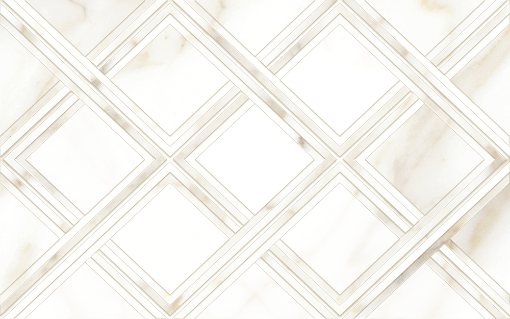 10100001120 Calacatta Gold Белый ромбы 40*25 Global Tile