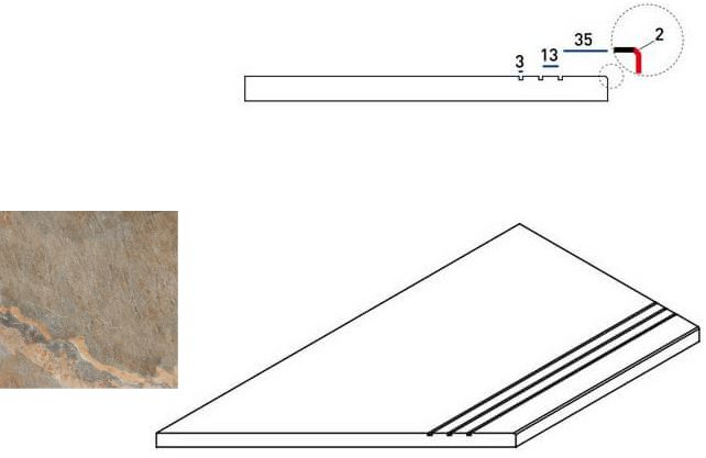 620090000223 DARK BORDO GRIP SX 30x60 Italon