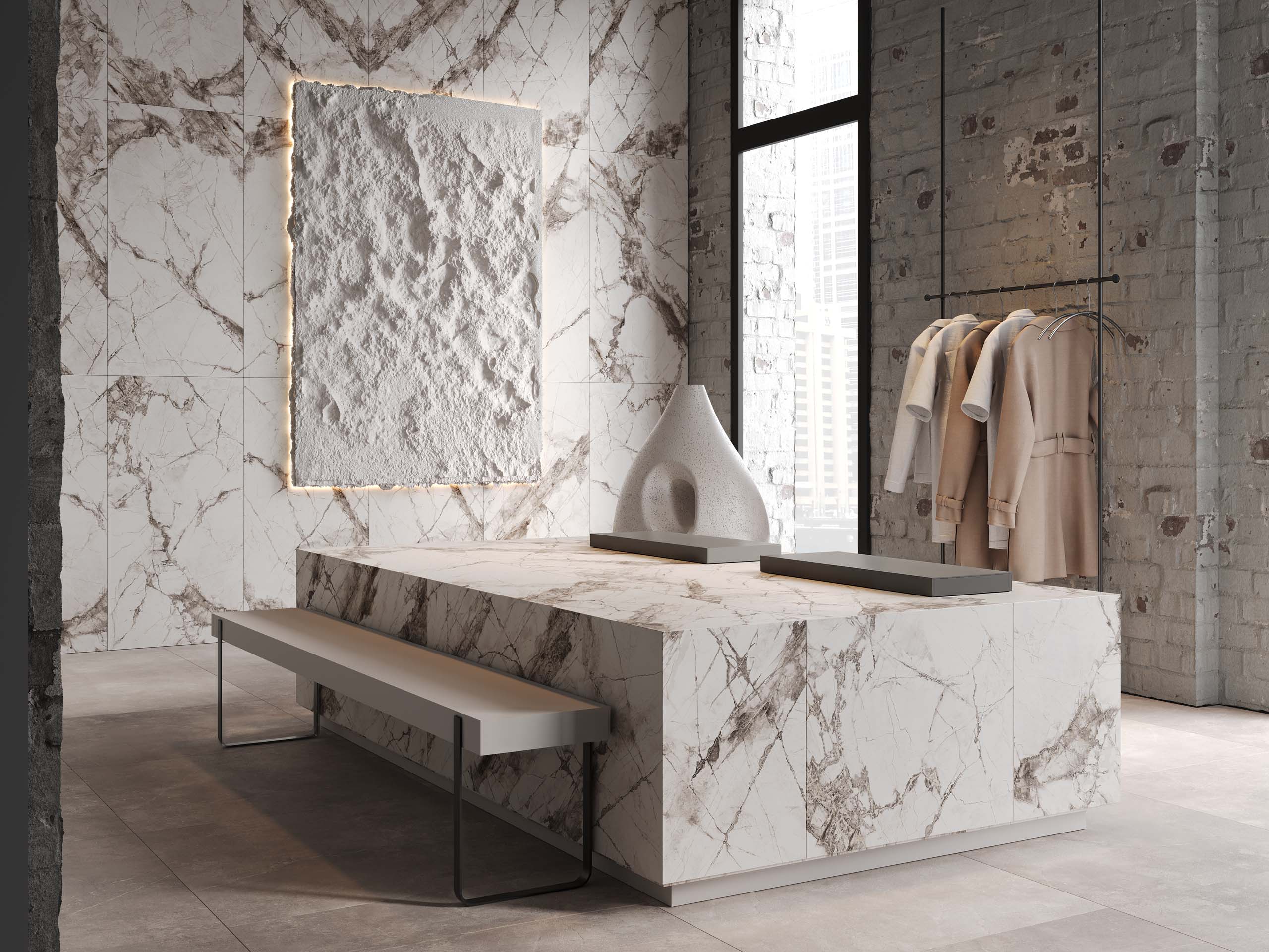 EXS303 Amber Illusion Automn Leaves Неполированный Рект. 60x120x9 Ametis by Estima