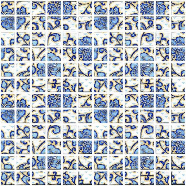 DT19 Декор Мотив синий 29.8х29.8 Kerama Marazzi