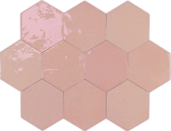 122082 ZELLIGE HEXA PINK 10,8x12,4 WOW