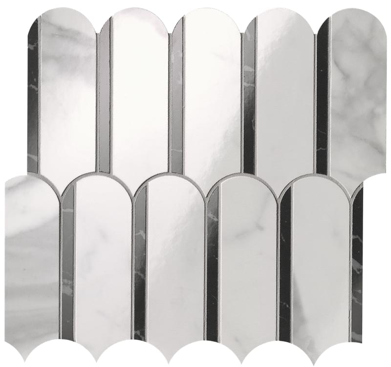 fQKP Carrara Superiore Nero Elegante Archs Mosaico 28.2x31 FAP Ceramiche