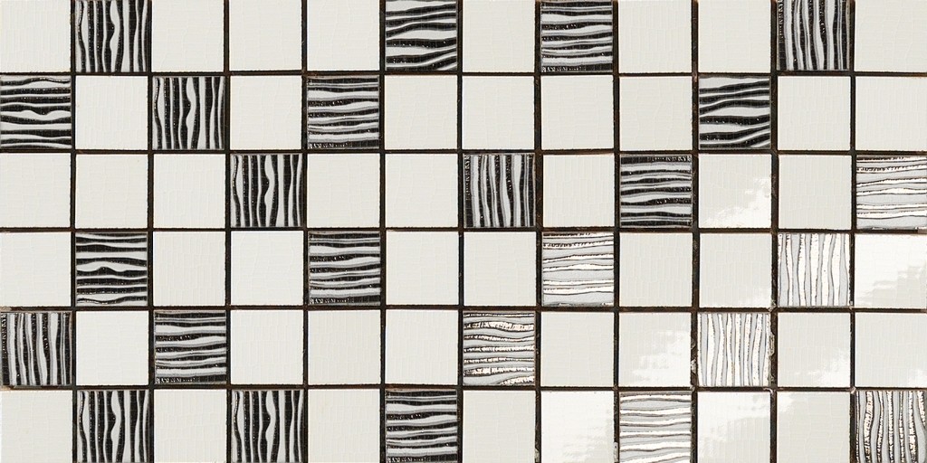 301299 Alterego Mosaico Platino Bianco 20x40 Dado Ceramica
