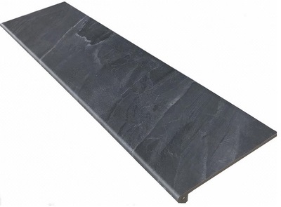 Ступень фронтальная Tibet Smooth Round. Antracita 33x120 Gres de Aragon