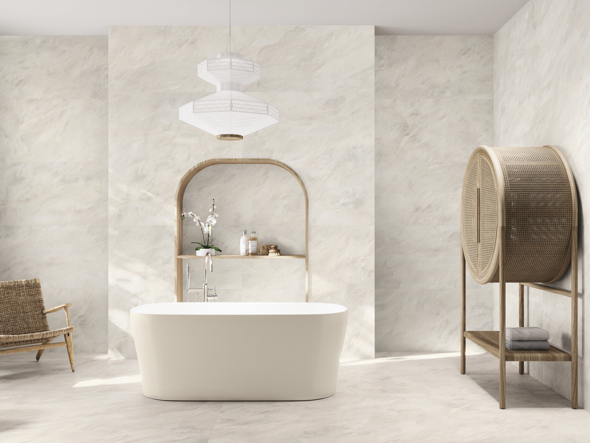 A040476 Alexandria Klebb White Matt Rect 60x120 Ape Ceramica