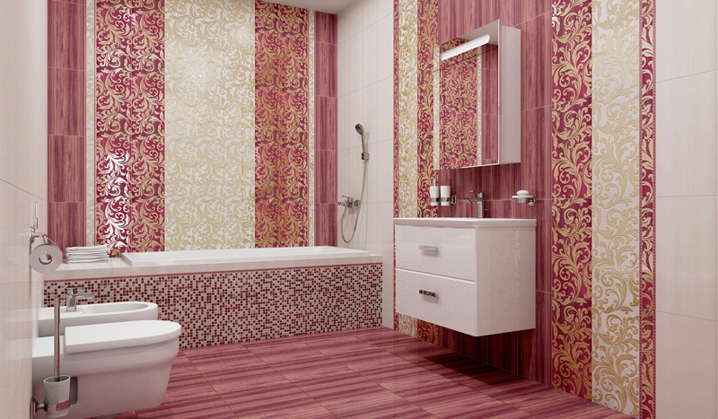 Декор Ампир бордовый 25х50 Laparet