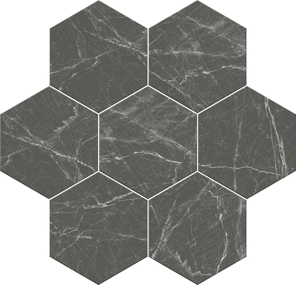 Cosmo Hex Black 20x24 Click Ceramica