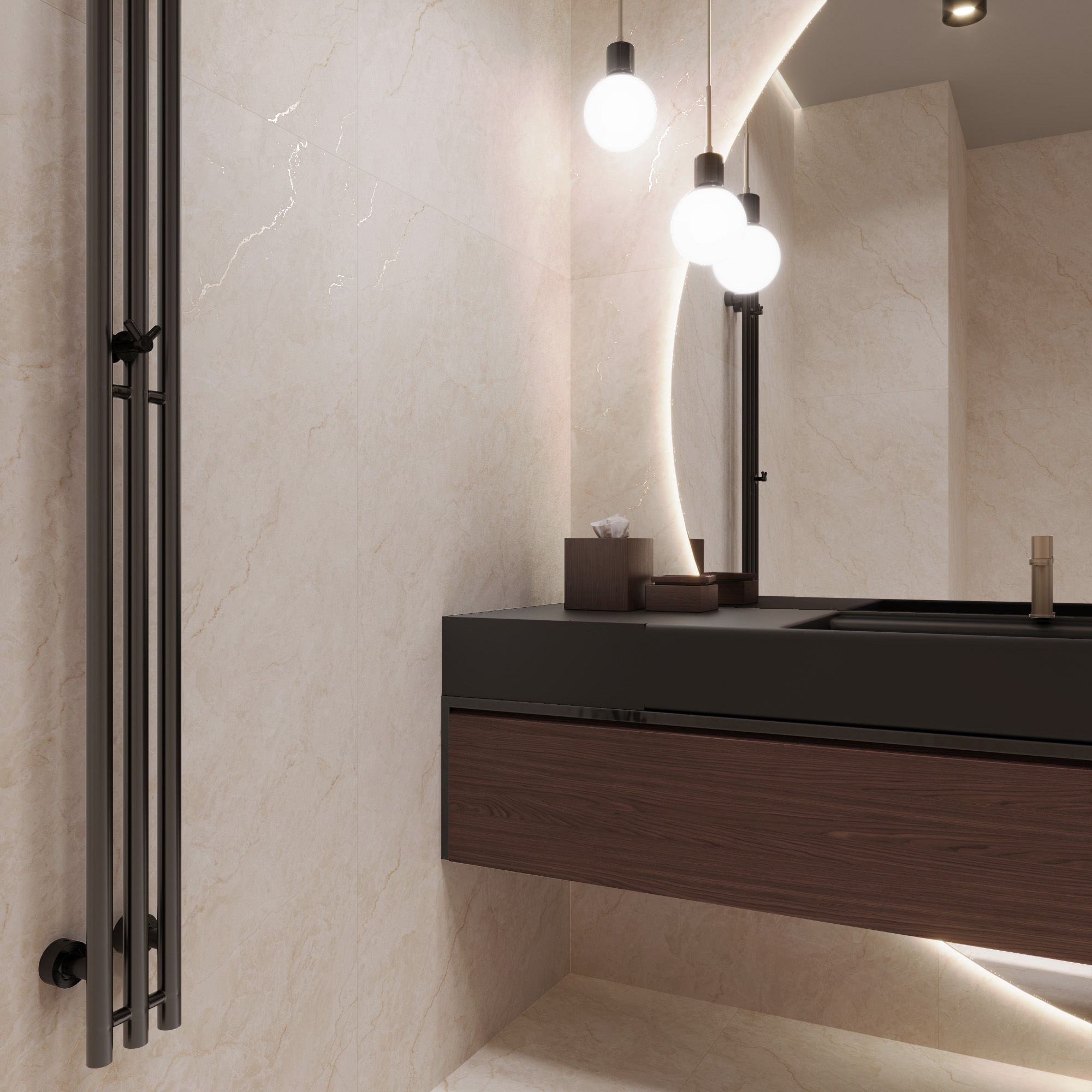CZ-GL04-B Ferrol Pearl Matt Glossy Ink 80x160 Creanza