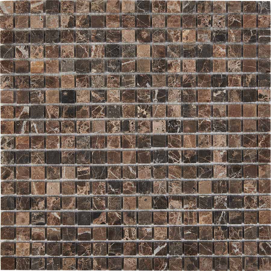 PIX219 Dark Emperador из мрамора матовая 15x15 305х305x4 Pixmosaic