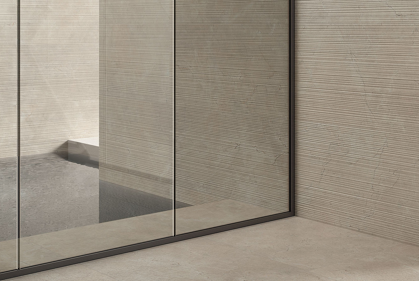 CL03BAS Calcis Visone Stripe SQ. 60x120 Italgraniti
