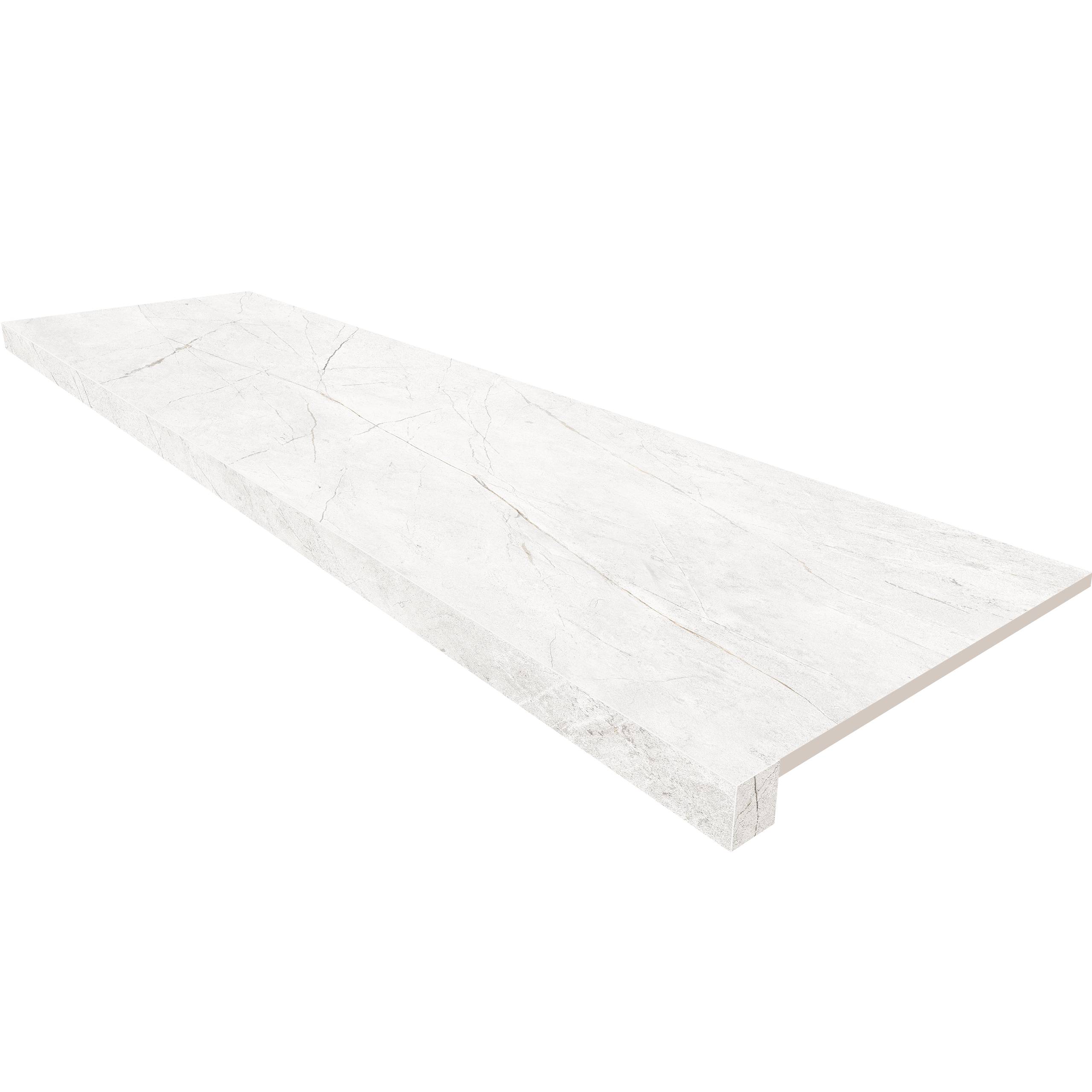 Подоконник угловой NL00 Nolana White Полированный без бокового выступа (правый) 33х120 Estima