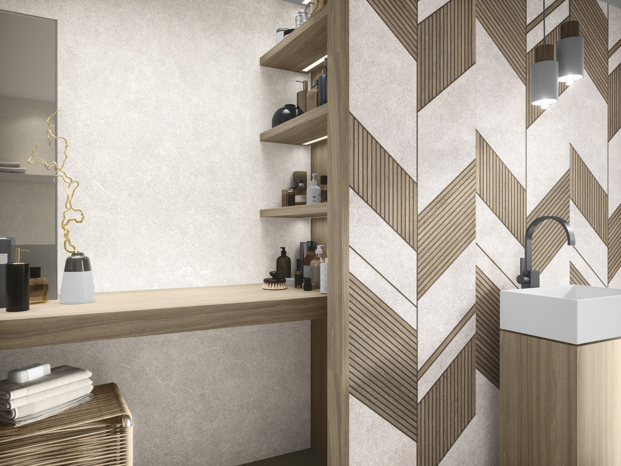 9551 Soller Blanco Relieve Nau Rect 30х90 Porcelanite Dos