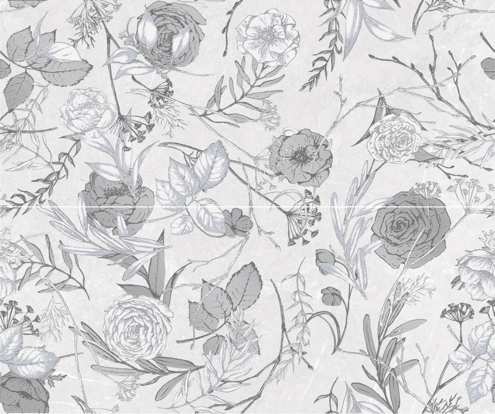 10300000105 Декор Genevieve GT Серая (панно из 2 плит) 50x60 Global Tile