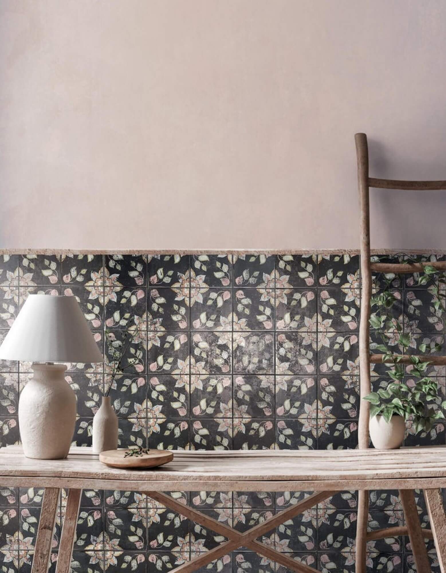 Florentina Lilia White 15x15 Nanda Tiles