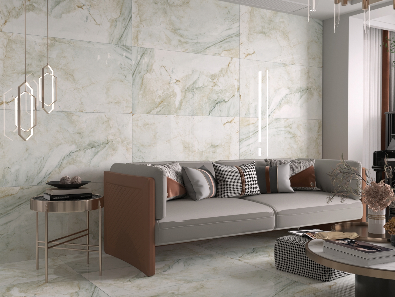 Lithos Bianco Glossy 60x120 Eurotile Ceramica