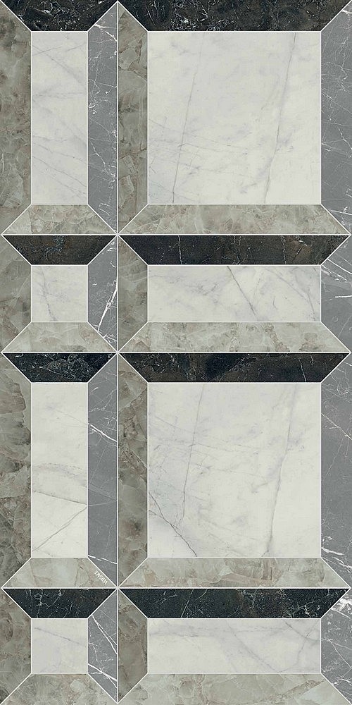 PF60014088 Tarsia Frame Nero Deco Lux 3D Rett 60x120 Versace (Gardenia Orchidea)