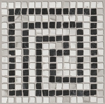 fMAQ Angolo Greca Statuario Grafite Mosaico 20*20 FAP Ceramiche