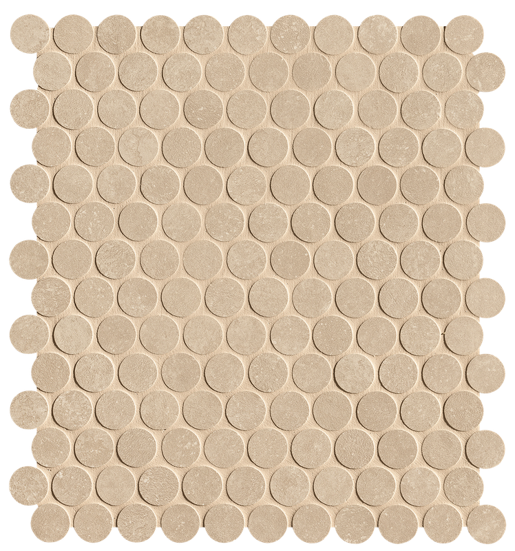 fRNJ Nobu Beige Gres Round Mosaico Matt 29,5x32,5 FAP Ceramiche