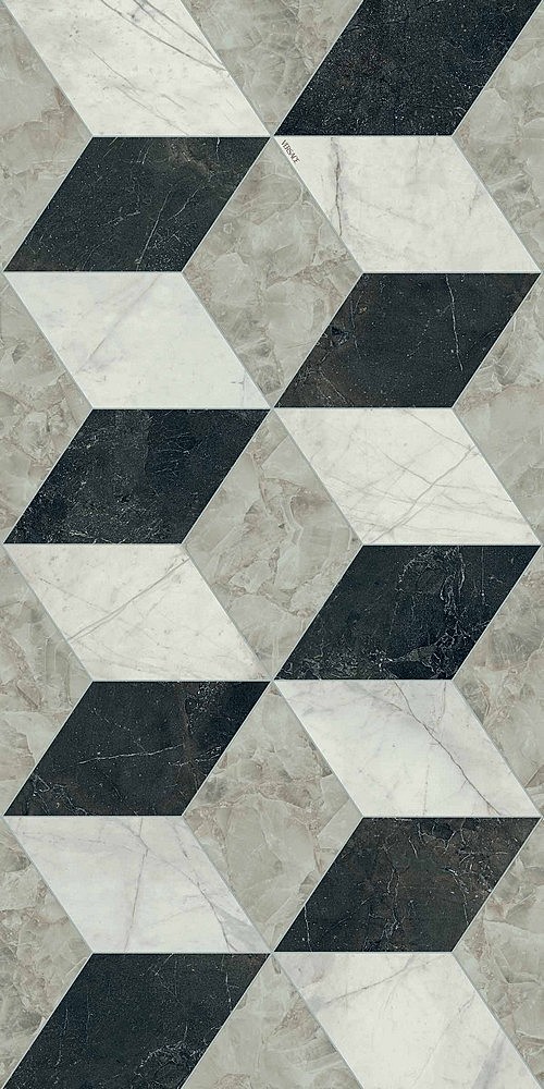 PF60014098 Tarsia Cubical Nero Deco Lux 3D Rett 60x120 Versace (Gardenia Orchidea)
