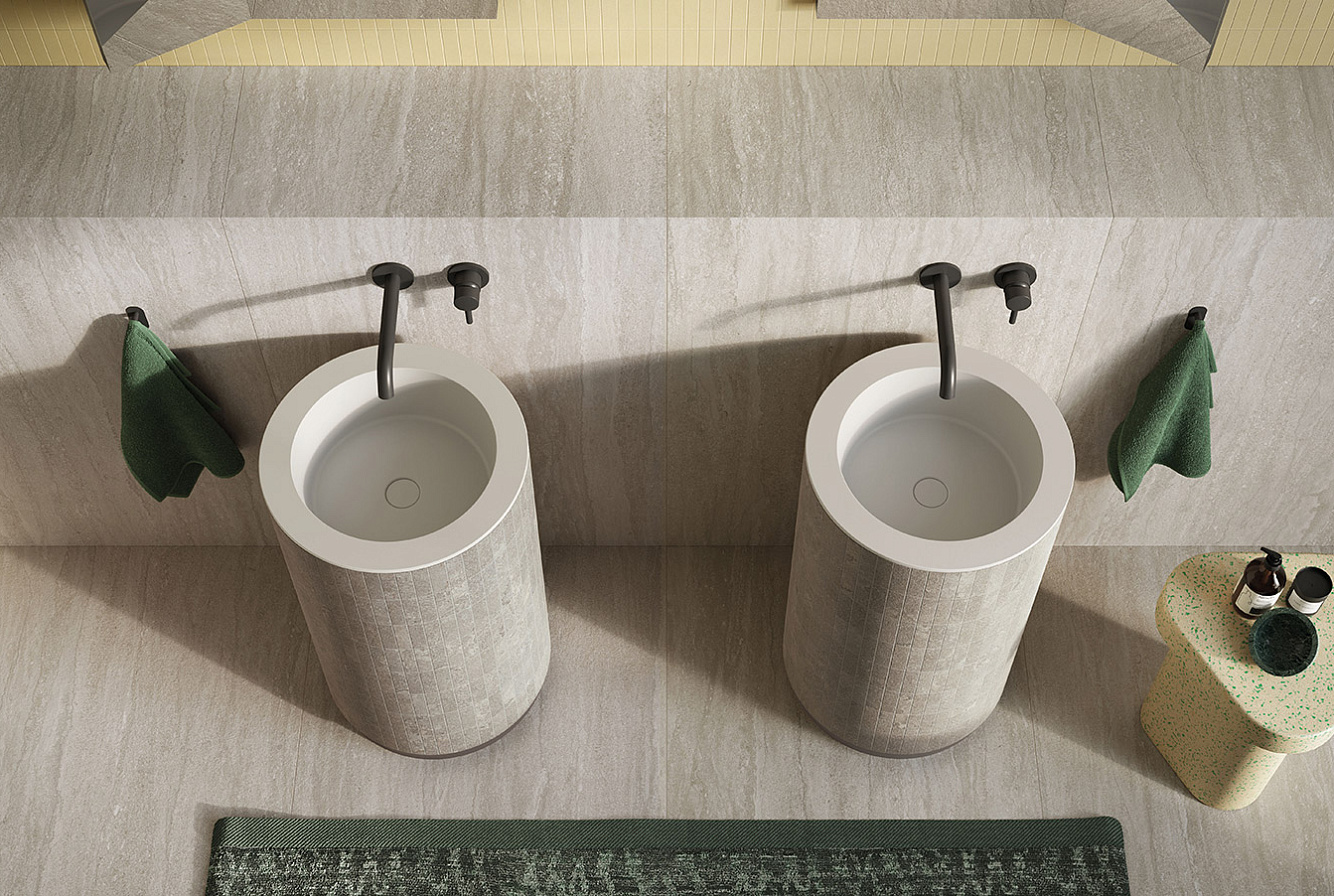 DR05BAR Dorset Tortora Cross Cut Ribbed SQ. 60x120 Italgraniti