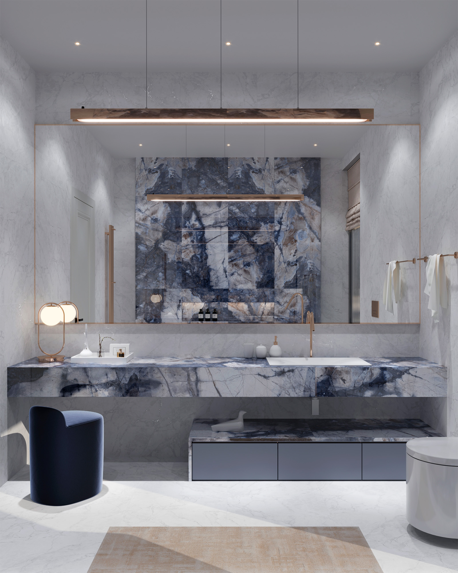 HG2006-A Bergamo Blue High Gloss 60x120 Arcadia Ceramica