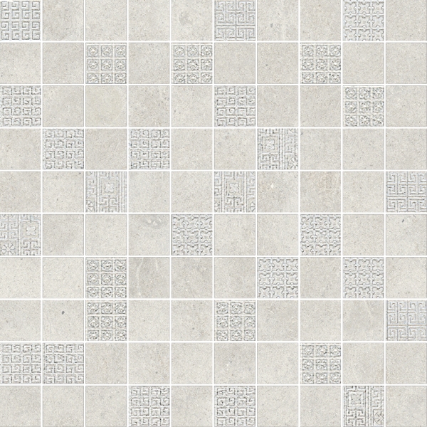 261210 GREEK MOSAICI T100 DECORATO BIANCO 40x40 Versace (Gardenia Orchidea)